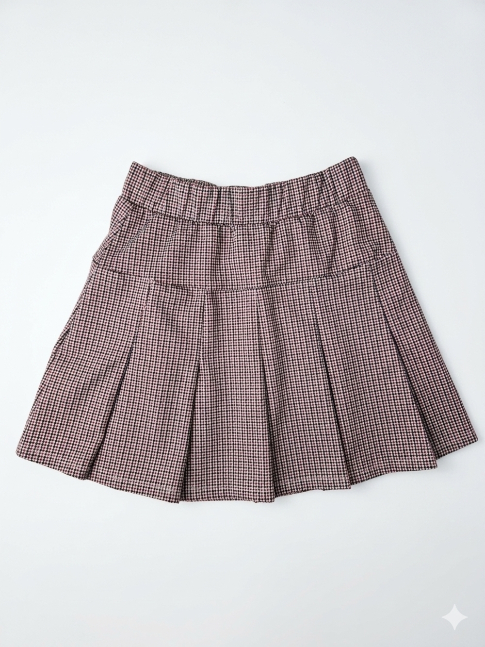 Olive & Oak Dark Academia Houndstooth Plaid Pleated Mini Skirt S